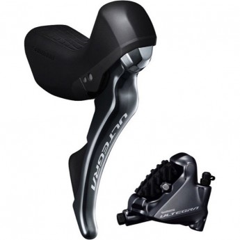 Шифтер/Тормозная ручка SHIMANO ULTEGRA, R8020(левый 2 скорости)/BR-R8070(передний), трос, оплетка, SM-BH90, для 140 мм Шифтер/Тормозная ручка SHIMANO ULTEGRA, R8020(левый 2 скорости)/BR-R8070(передний), трос, оплетка, SM-BH90, для 140 мм